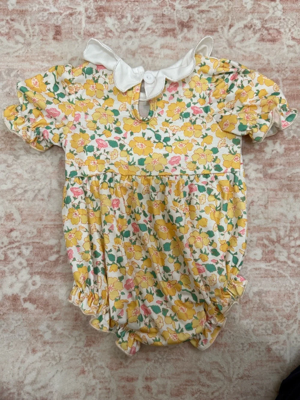 Rylee Faith Designs Smocked Easter Chick Romper Size 6 Months